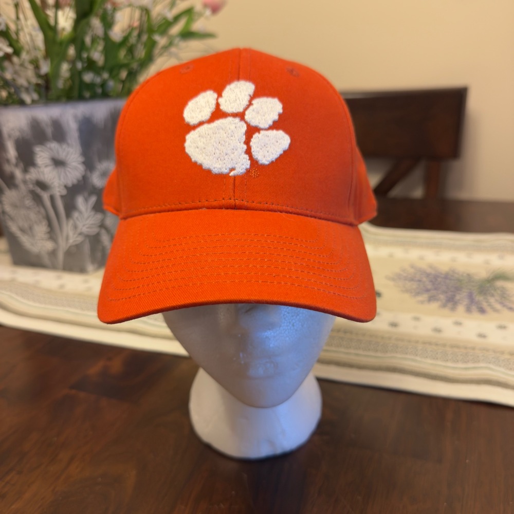 Fan Favorite Clemson Tigers NCAA Hat Mens Orange White Paw Logo Adjustable Cap